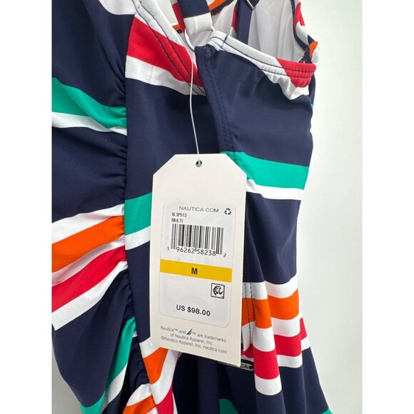 Nautica Womens Striped One-Piece Swimsuit size  Mmedium Nylon Spandex new $98 - Picture 4 of 6